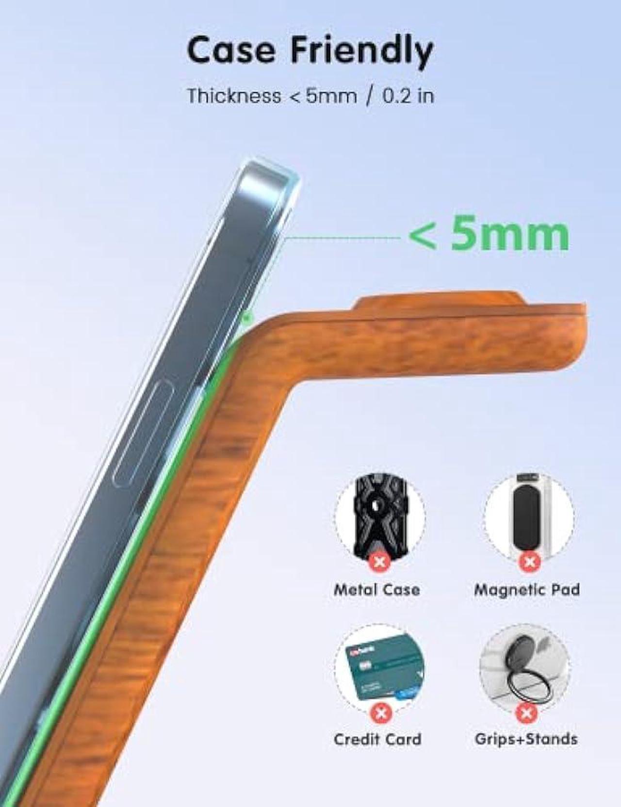 Alt view image 4 of 6 - Wireless Charging Station, Wireless Charger Stand, 3 in 1 Charging Station for Apple iPhone 15/14/13/12/11/SE/X/8 Series, for Apple Watch Ultra/9/8/SE/7/6/5/4/3, for AirPods Pro 2/3/2, Wood Pattern