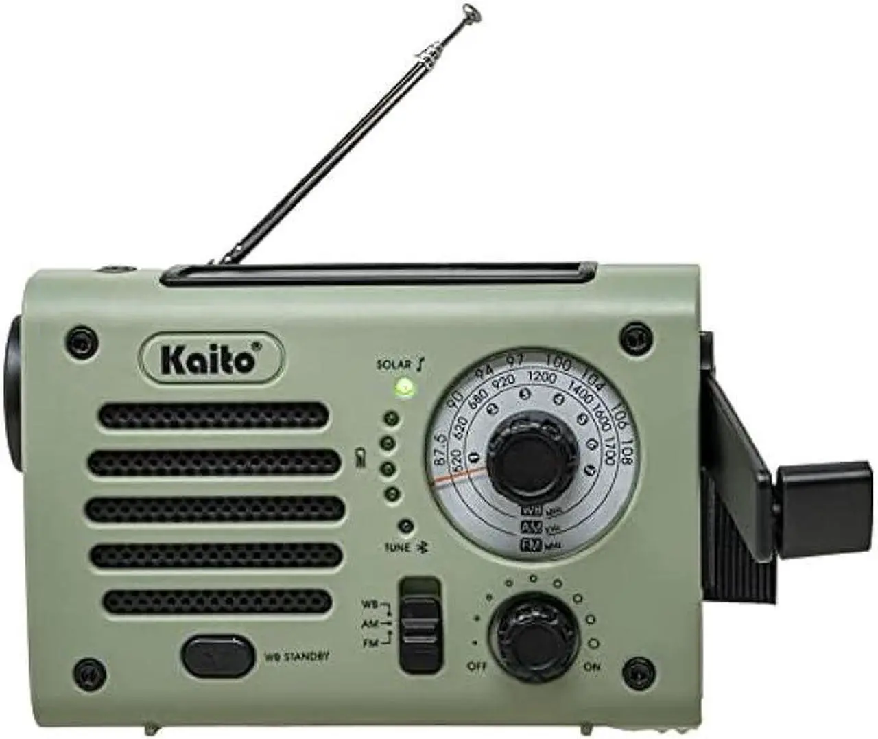 Alt view image 2 of 6 - Kaito KA380 Emergency Radio & Portable Bluetooth Speaker  AM/FM NOAA Weather Radio Rechargeable with Solar Panel and Hand Crank
