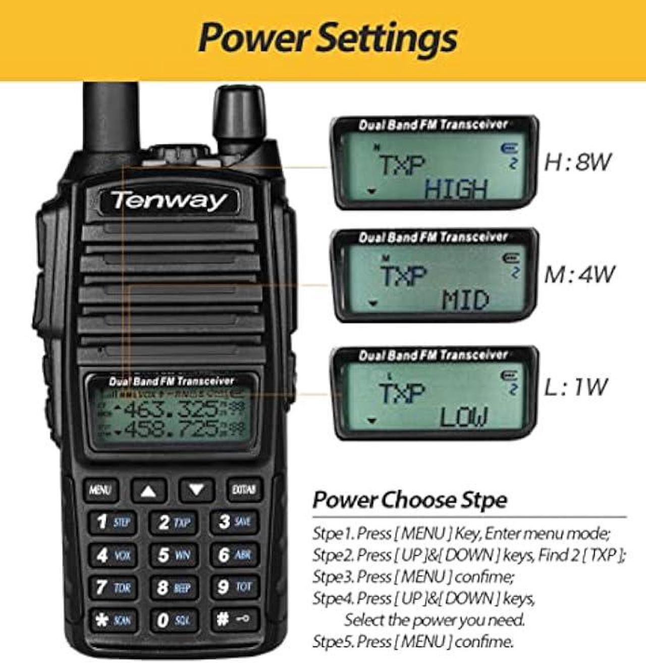Alt view image 4 of 7 - Ham Radio Walkie Talkie UV-82 Pro Dual Band Two Way Radio with Ham Radio Handheld Speaker Mic and Antenna 2Pack and One USB Programming Cable