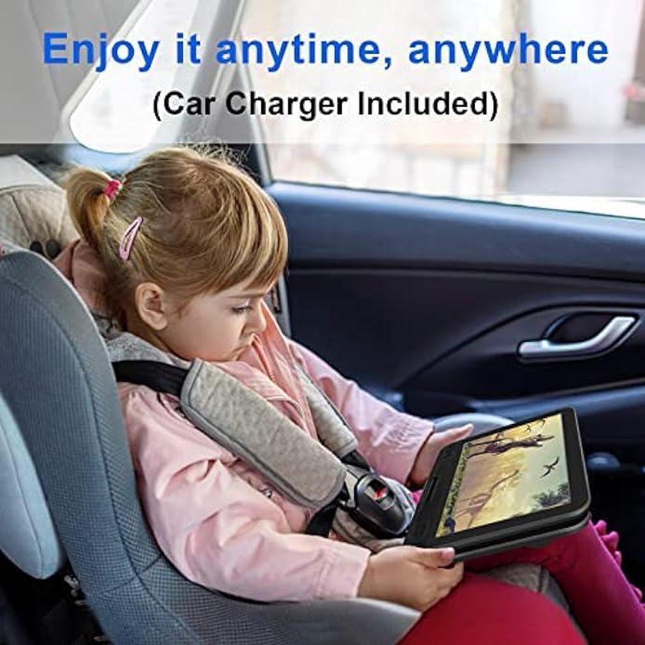 Alt view image 6 of 7 - YOOHOO 12.5 Portable DVD Player with 10.1 HD Swivel Screen, 4H Rechargeable Battery, Support USB/SD Card/Discs/Sync TV, Regions Free, Dual Stereo Speakers, Last Memory, Car Charger, Remote Control