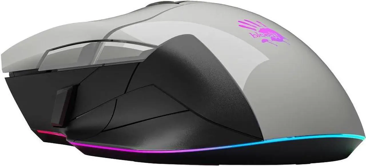 Alt view image 5 of 7 - Bloody Gaming W70 Max Gaming Mouse 10,000 CPI 250 IPS RGB Gaming Mouse Panda White