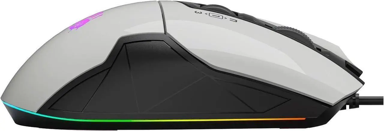 Alt view image 6 of 7 - Bloody Gaming W70 Max Gaming Mouse 10,000 CPI 250 IPS RGB Gaming Mouse Panda White