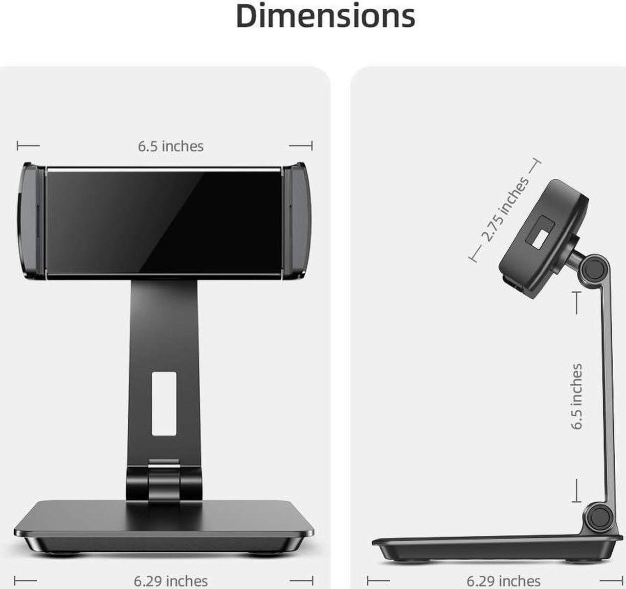Alt view image 5 of 7 - UPERFECT 5.9''-17.3'' Portable Monitor Stand, Adjustable 360° Swivel Bracket, 180° Tiltable Clamp, Heavy Duty Aluminum Stand for Pad/Tablet