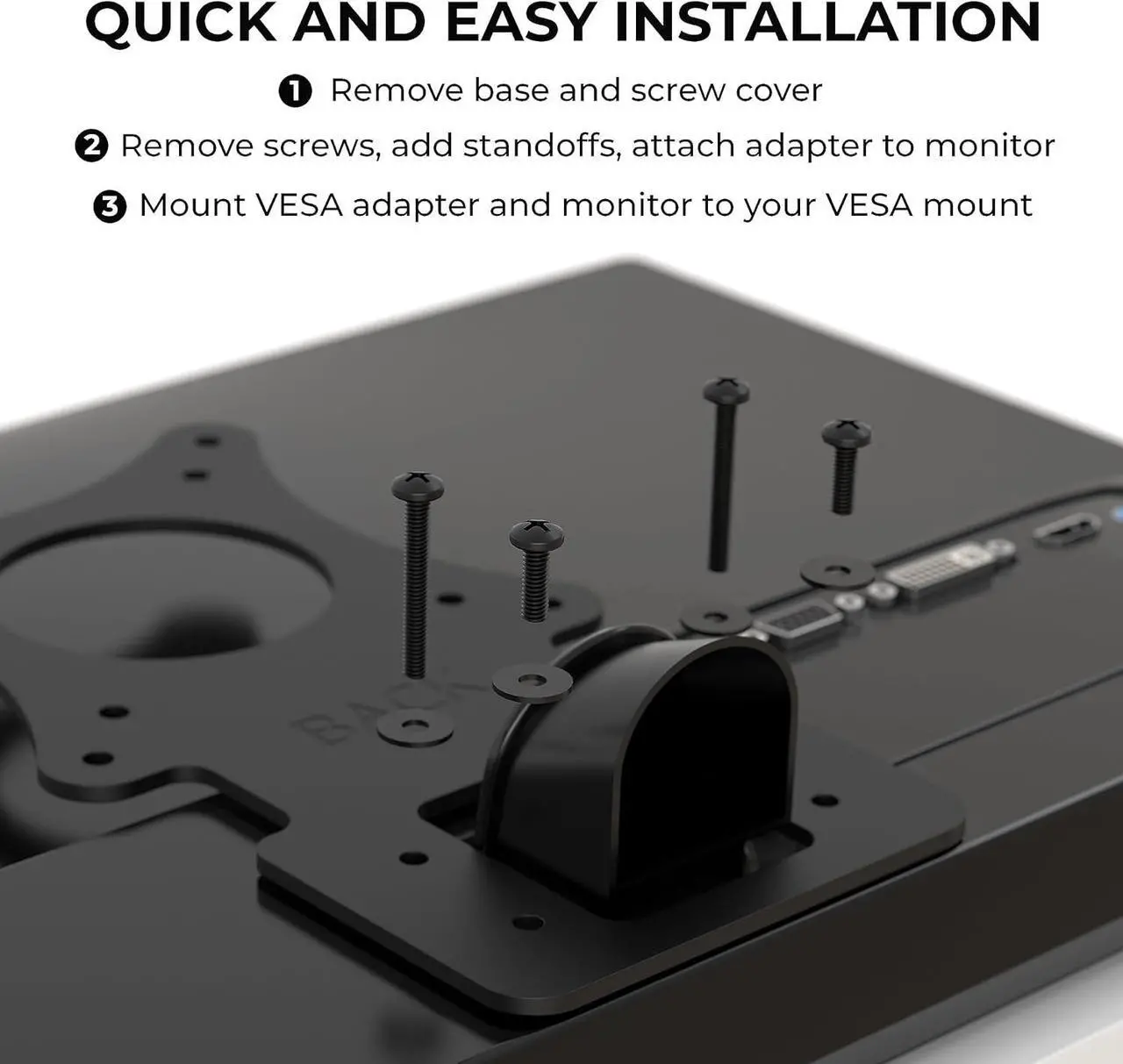 Alt view image 6 of 7 - HumanCentric VESA Mount Adapter Compatible with LG Monitors 24MP58VQ, 24MP58VQ-P, 24MP59HT, 24MP59HT-P, and 24MP60VQ, Mounts Monitor to VESA Stand, Arm or Desk Mount with 75x75 or 100x100 mm