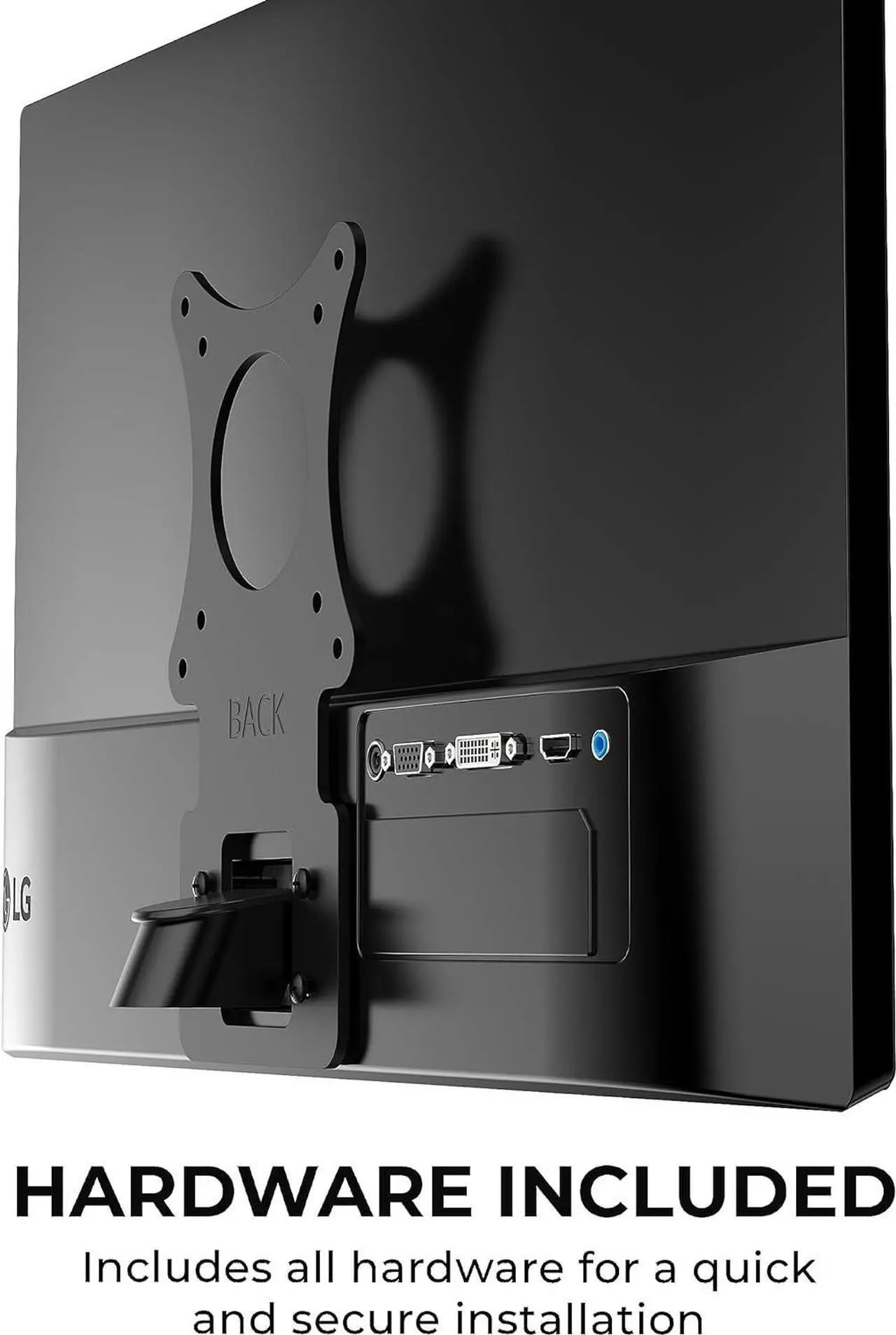 Alt view image 7 of 7 - HumanCentric VESA Mount Adapter Compatible with LG Monitors 24MP58VQ, 24MP58VQ-P, 24MP59HT, 24MP59HT-P, and 24MP60VQ, Mounts Monitor to VESA Stand, Arm or Desk Mount with 75x75 or 100x100 mm