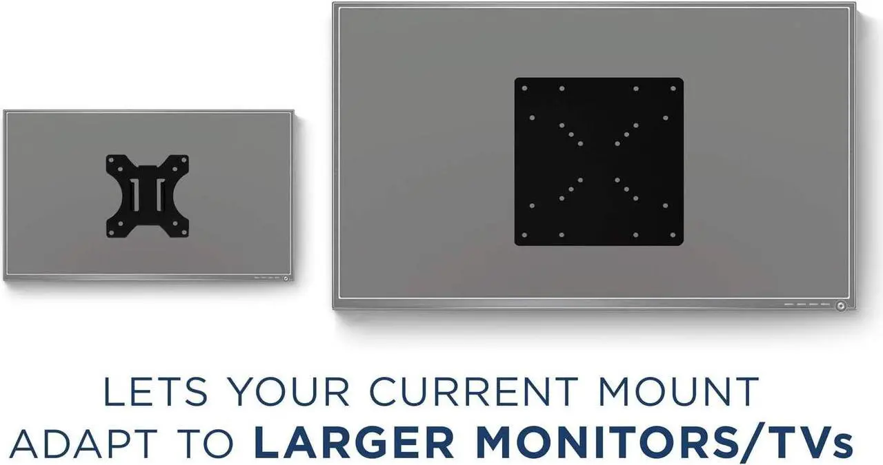 Alt view image 2 of 7 - Mount-It! VESA Mount Adapter Plate - Monitor and TV Mount Extender Conversion Kit Allows 75x75, 100x100 to Fit Up to 200x200 and 200x100 mm Patterns, Heavy-Gauge Steel, Hardware Included