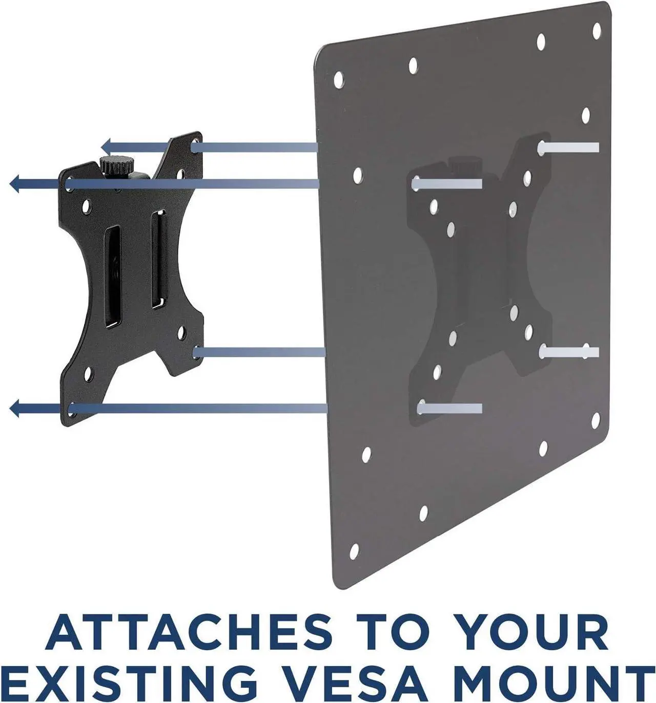 Alt view image 3 of 7 - Mount-It! VESA Mount Adapter Plate - Monitor and TV Mount Extender Conversion Kit Allows 75x75, 100x100 to Fit Up to 200x200 and 200x100 mm Patterns, Heavy-Gauge Steel, Hardware Included