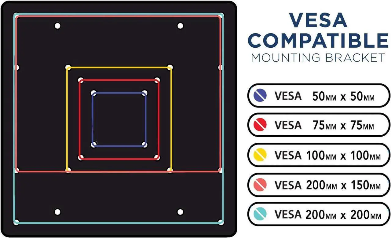 Alt view image 5 of 7 - Mount-It! VESA Mount Adapter Plate - Monitor and TV Mount Extender Conversion Kit Allows 75x75, 100x100 to Fit Up to 200x200 and 200x100 mm Patterns, Heavy-Gauge Steel, Hardware Included