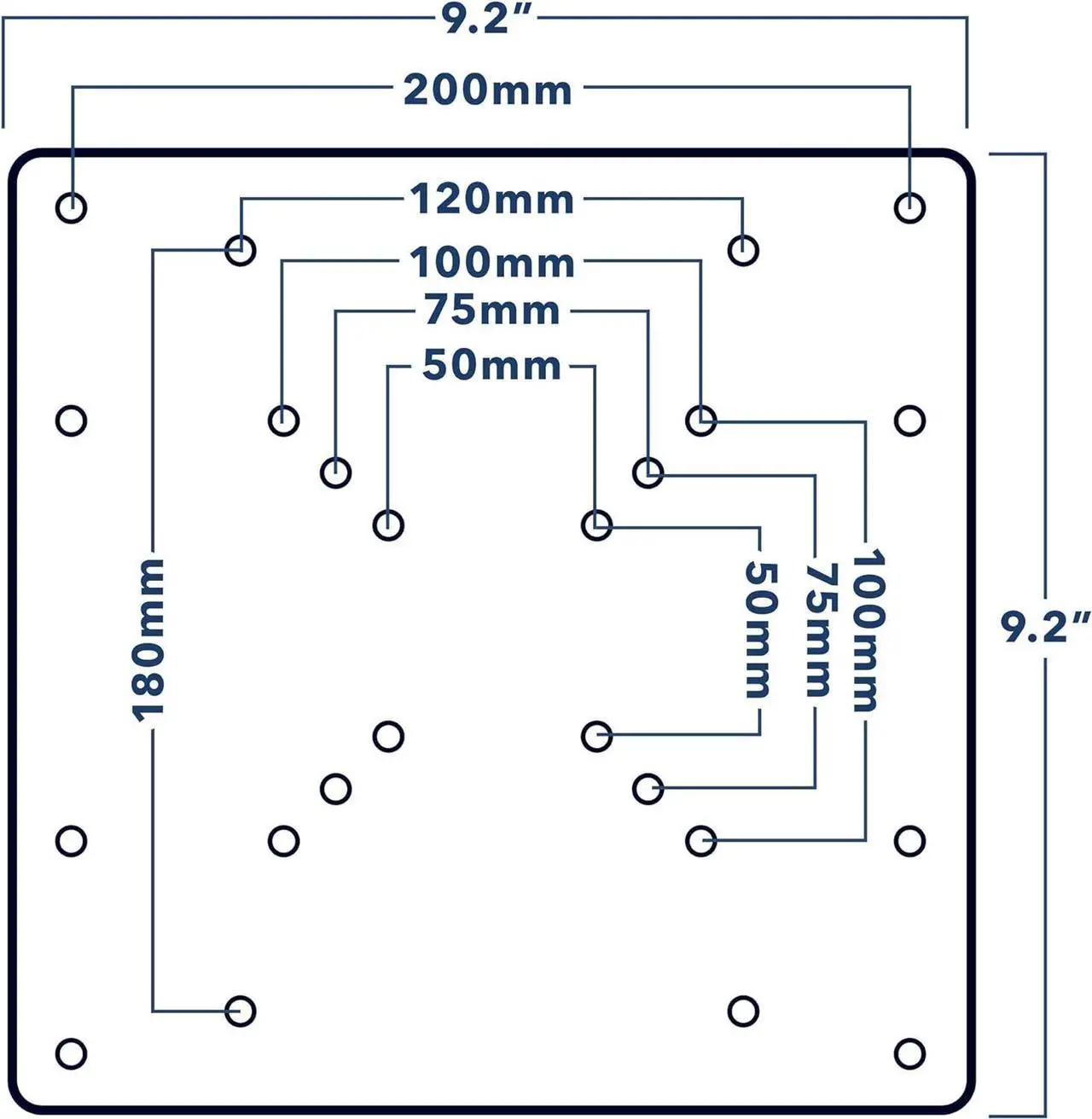 Alt view image 4 of 7 - Mount-It! VESA Mount Adapter Plate - Monitor and TV Mount Extender Conversion Kit Allows 75x75, 100x100 to Fit Up to 200x200 and 200x100 mm Patterns, Heavy-Gauge Steel, Hardware Included
