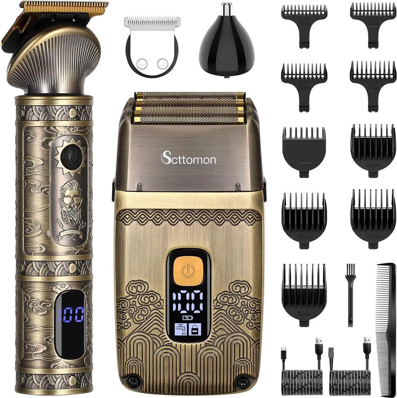 Main image of T-Blade Hair Trimmers & Electric Shavers for Men Foil Shaver Beard Trimmer Men's Grooming Kit with Triple Blades Cordless