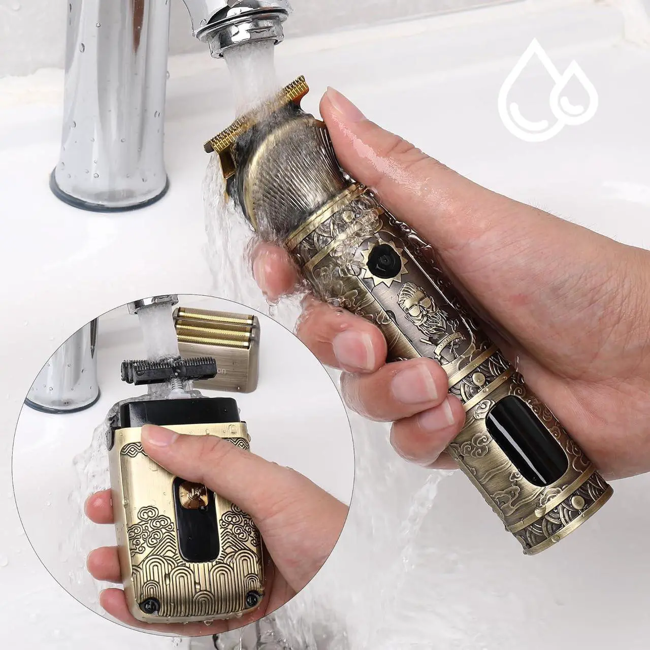 Alt view image 5 of 7 - T-Blade Hair Trimmers & Electric Shavers for Men Foil Shaver Beard Trimmer Men's Grooming Kit with Triple Blades Cordless
