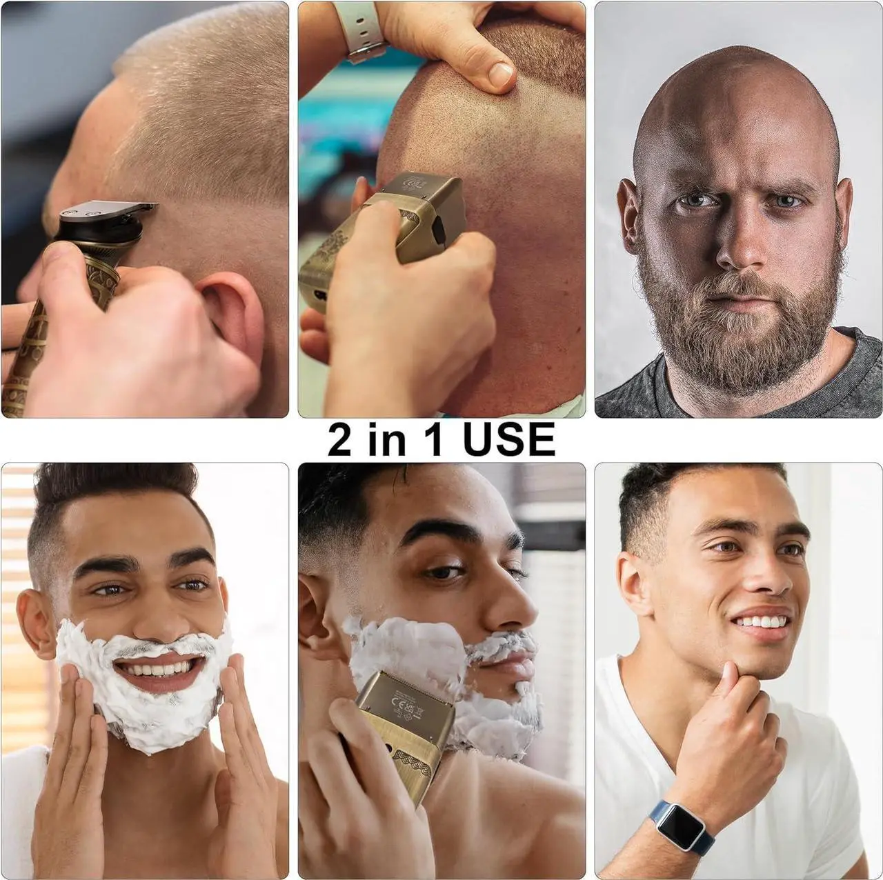 Alt view image 7 of 7 - T-Blade Hair Trimmers & Electric Shavers for Men Foil Shaver Beard Trimmer Men's Grooming Kit with Triple Blades Cordless