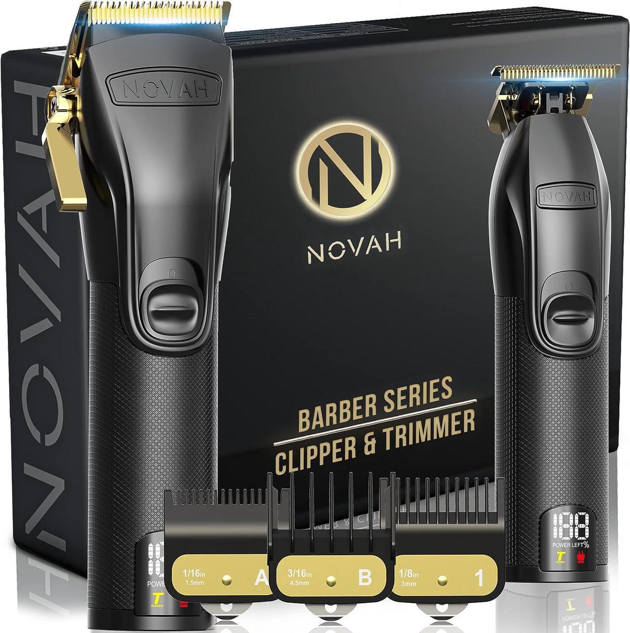 Main image of Novah® Professional Hair Clippers for Men, Professional Barber Clippers and Trimmer Set, Mens Cordless Hair Clippers for Barbers Haircut Fading Kit Fade - Gold