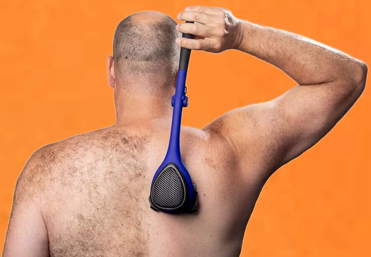 Alt view image 5 of 7 - BAKblade 2.0/ELITE PLUS - Back Hair Removal and Body Shaver (DIY), Easy to Use Ergonomic Handle for a Close, Pain-Free Shave, 3 of the Wet or Dry Disposable Razor Blades, Scrubbing Sleeve Included