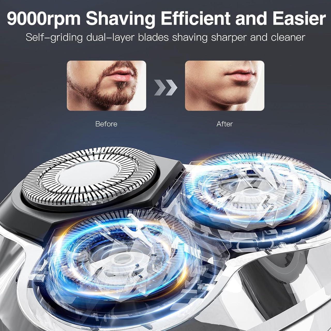 Alt view image 2 of 7 - Electric Razor for Men, Mens Electric Shavers, Wet & Dry Shaver with Pop-up Trimmer, USB-C Rechargeable Waterproof Portable Shaver with LCD Display/Travel Organizer/Travel Lock Ideal Men Gift