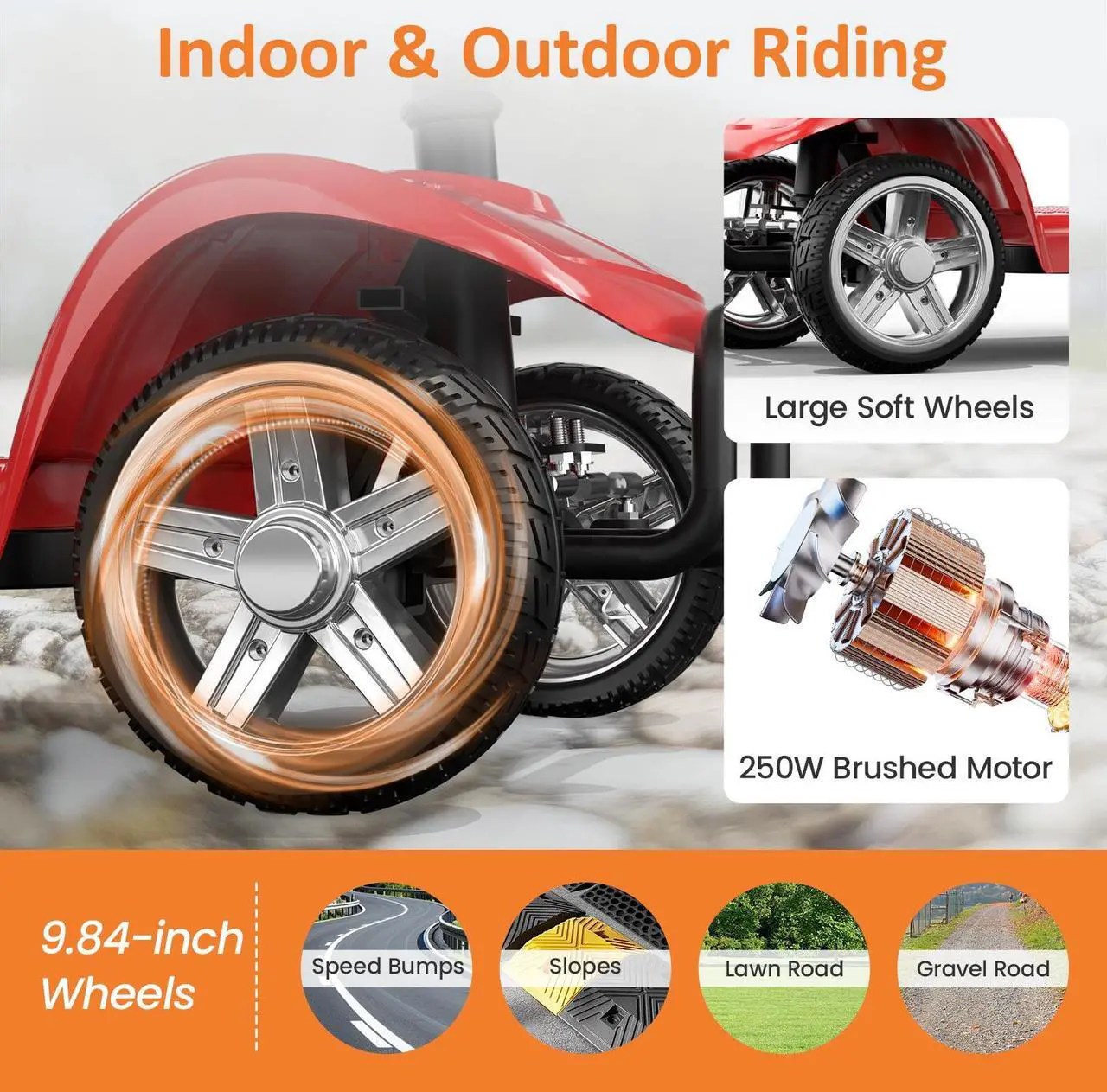 Alt view image 3 of 7 - POWET 4-Wheel All-Terrain Mobility Scooter for Adults & Seniors: 15-Mile Long-Range Capability, Motorized, with Rotating Swivel Seat