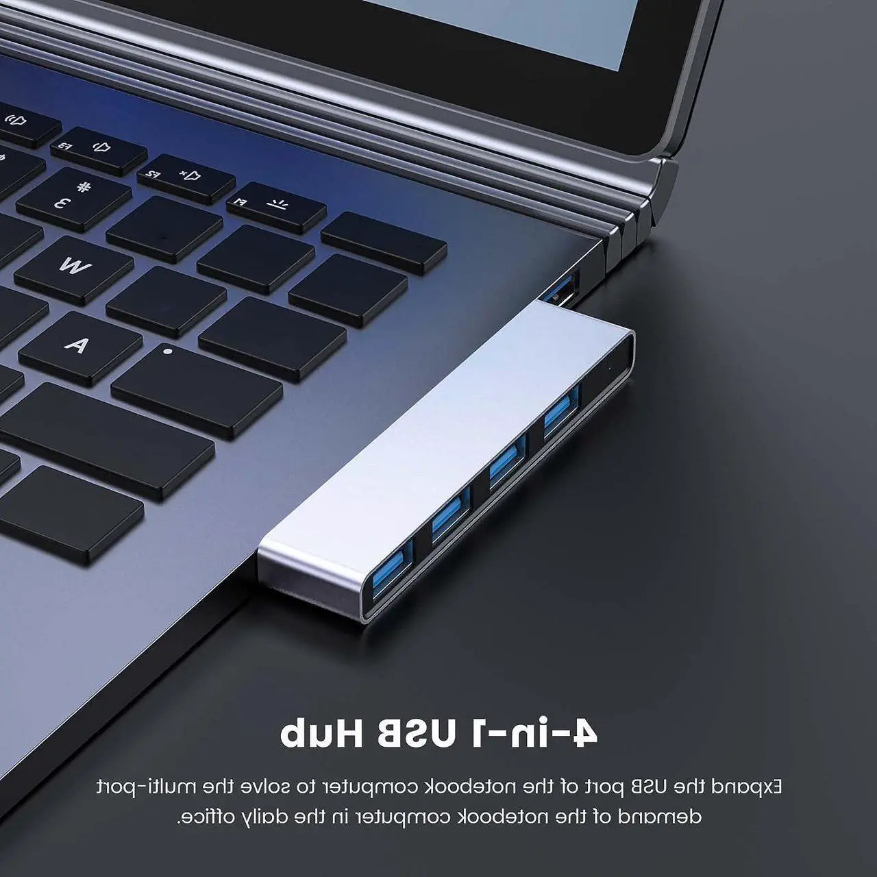Alt view image 4 of 7 - Multi Port USB Hub, Fidioto 4 Port USB Adapter(1 * 3.0 Hub, 3 * 2.0 Hub), USB Hub for Laptop, iMac Pro, MacBook Air, Mac Mini/Pro, Notebook PC, USB Flash Drives and Mobile HDD Etc.