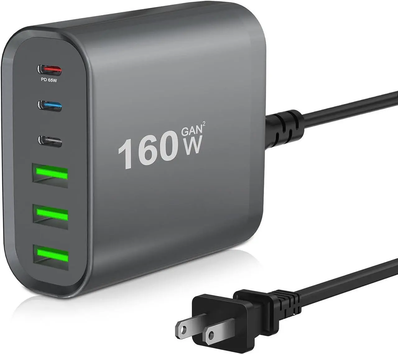 Main image of USB C Charger,160W USB C Charging Station Laptop Charger 6-Port Portable USB C Wall Fast Charger USB C Power Adapter for MacBook Pro/Air,iPad Pro,iPhone 14/13/Mini/Pro/13Pro Max/12 Samsung Galaxy Note
