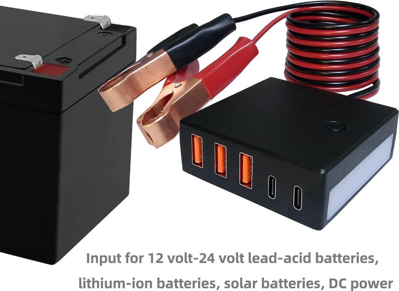 Alt view image 5 of 7 - Bejav 24v 12v to USB 5v Step Down Converter 12v USB Charger Multi Port Adapter Compatible with iPhone Samsung USB Device Smart Phone Tablets Charging