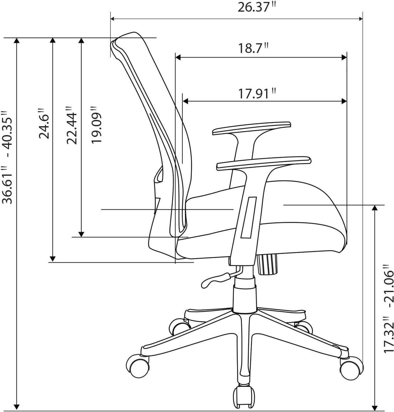 Alt view image 6 of 7 - Brenton Studio® Radley Mesh Low-Back Task Chair, Blue/Black