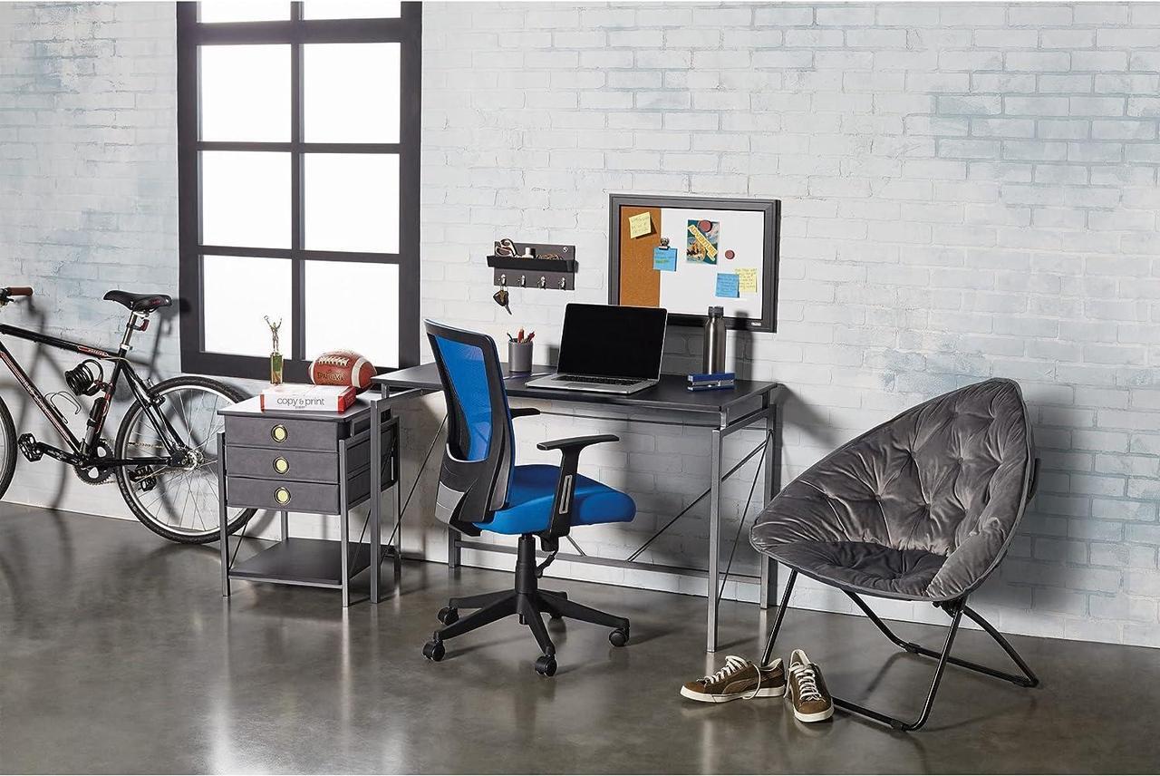 Alt view image 4 of 7 - Brenton Studio® Radley Mesh Low-Back Task Chair, Blue/Black