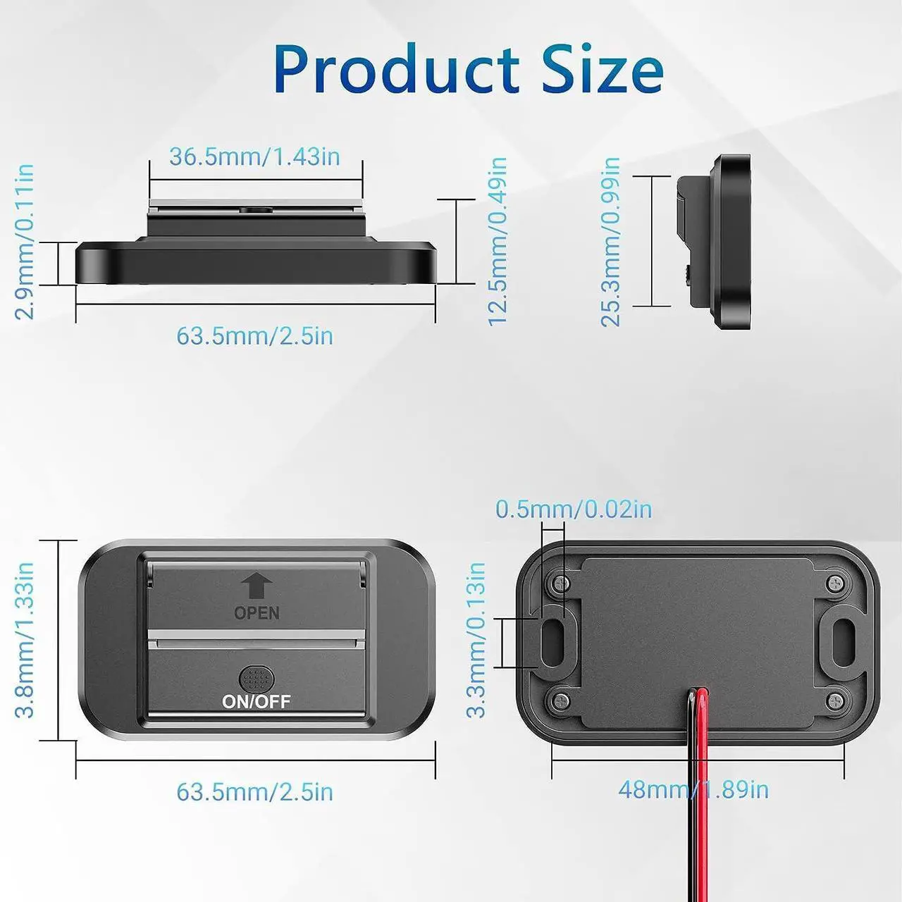 Alt view image 6 of 7 - Dual Quick Charge 3.0 and PD RV USB Outlet 12V Qidoe 12V USB Charger Car USB Port 12 Volt USB Outlet Socket Accessories with Power Switch Waterproof Cover for RV Motorcycle Truck Golf Cart