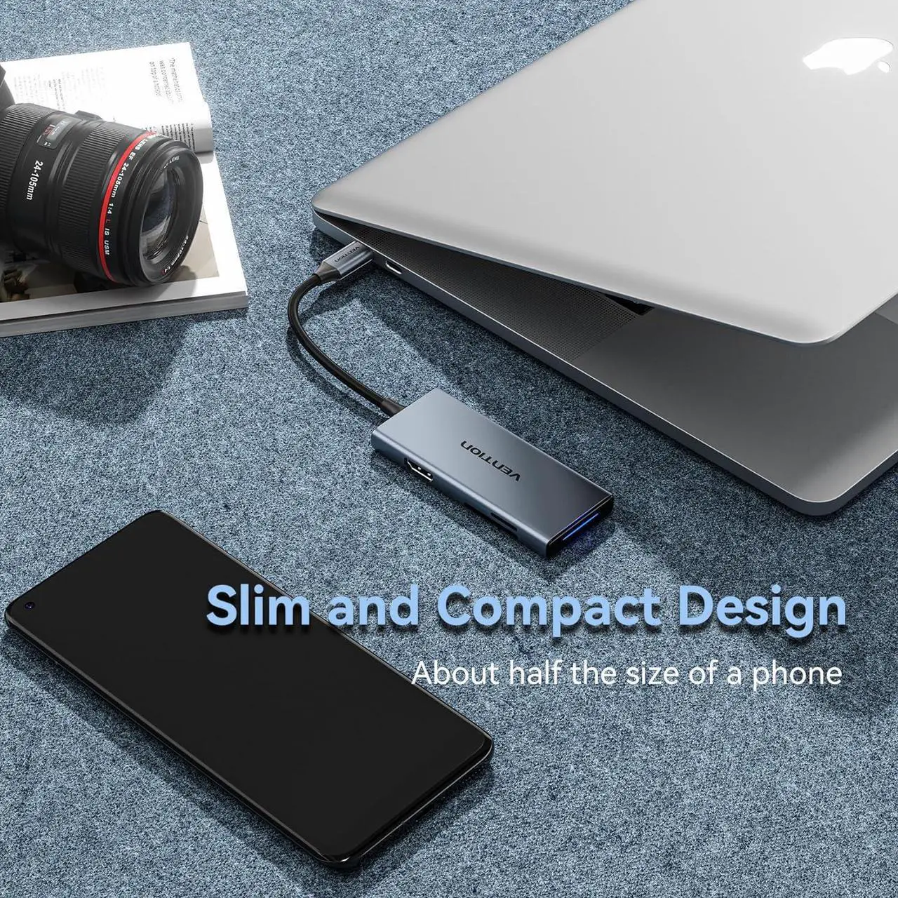 Alt view image 6 of 7 - USB C Hub for MacBook, VENTION USB Type C Hub Multiport Adapter 6 in 1 with 4K HDMI USB 3.0 Data Transfer SD/TF Card Reader, USB C Dongle Compatible with MacBook Pro/Air, iPad Pro, Surface,XPS