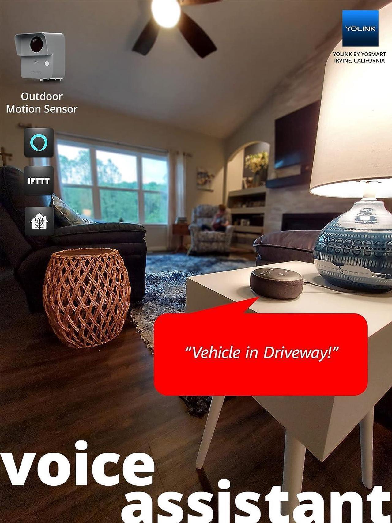 Alt view image 6 of 7 - LoRa Smart Outdoor Motion Sensor Starter Kit, Driveway Alert, Property Invasion/Tresspassing Detector, Email/SMS/Push Alerts, Alexa, IFTTT, Home Assistant: Includes (2) Sensors, (1) SpeakerHub