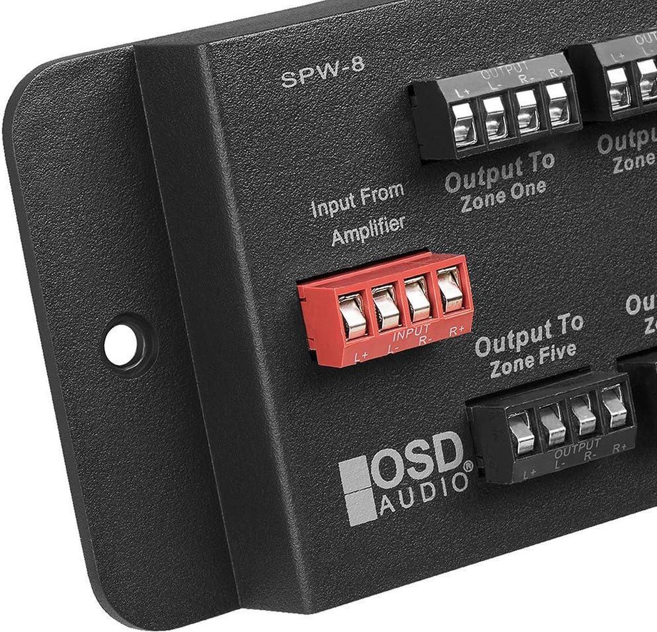 Alt view image 4 of 5 - SPW8 Whole House Audio 8-Zone Speaker Distribution Panel Single Audio Input 300W Per Channel - OSD Audio