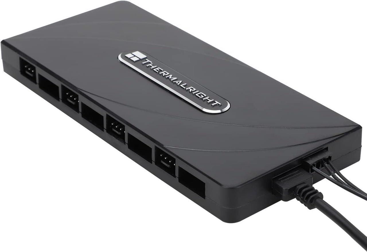 Alt view image 7 of 7 - Thermalright ARGB Fan HUB Controller Support 8 Groups of Fans, 8-Port 4 Pin PC Fan Controller, 5V-3Pin ARGB Fan Hub, Strong Paste+Magnetic Suction (12V 4-pin RGB is not Supported)