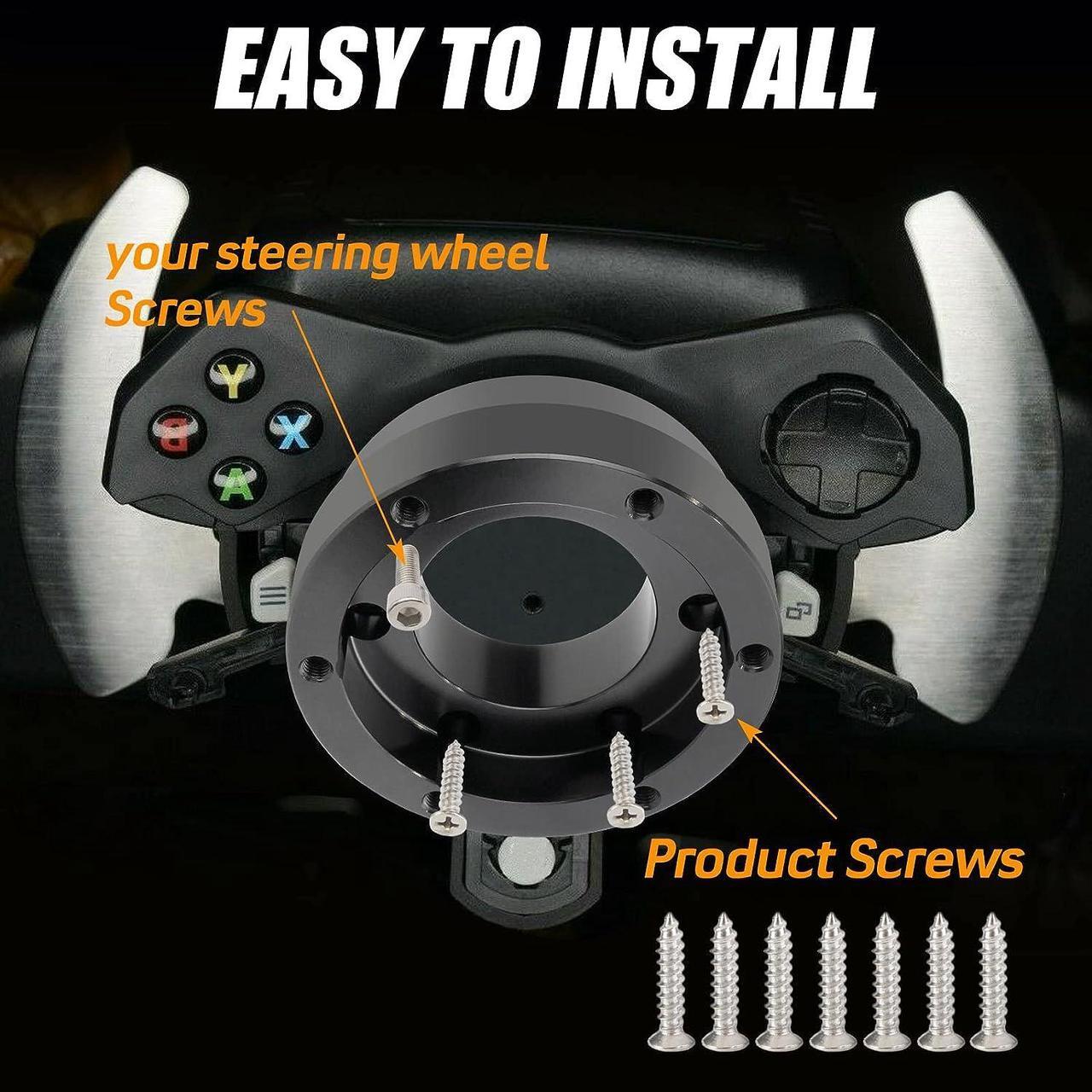 Alt view image 4 of 7 - Htostar Racing Steering Wheel Adapter Plate 70MM 2.75" Compatible With Logitech G29 G920 G923 Sparco Set