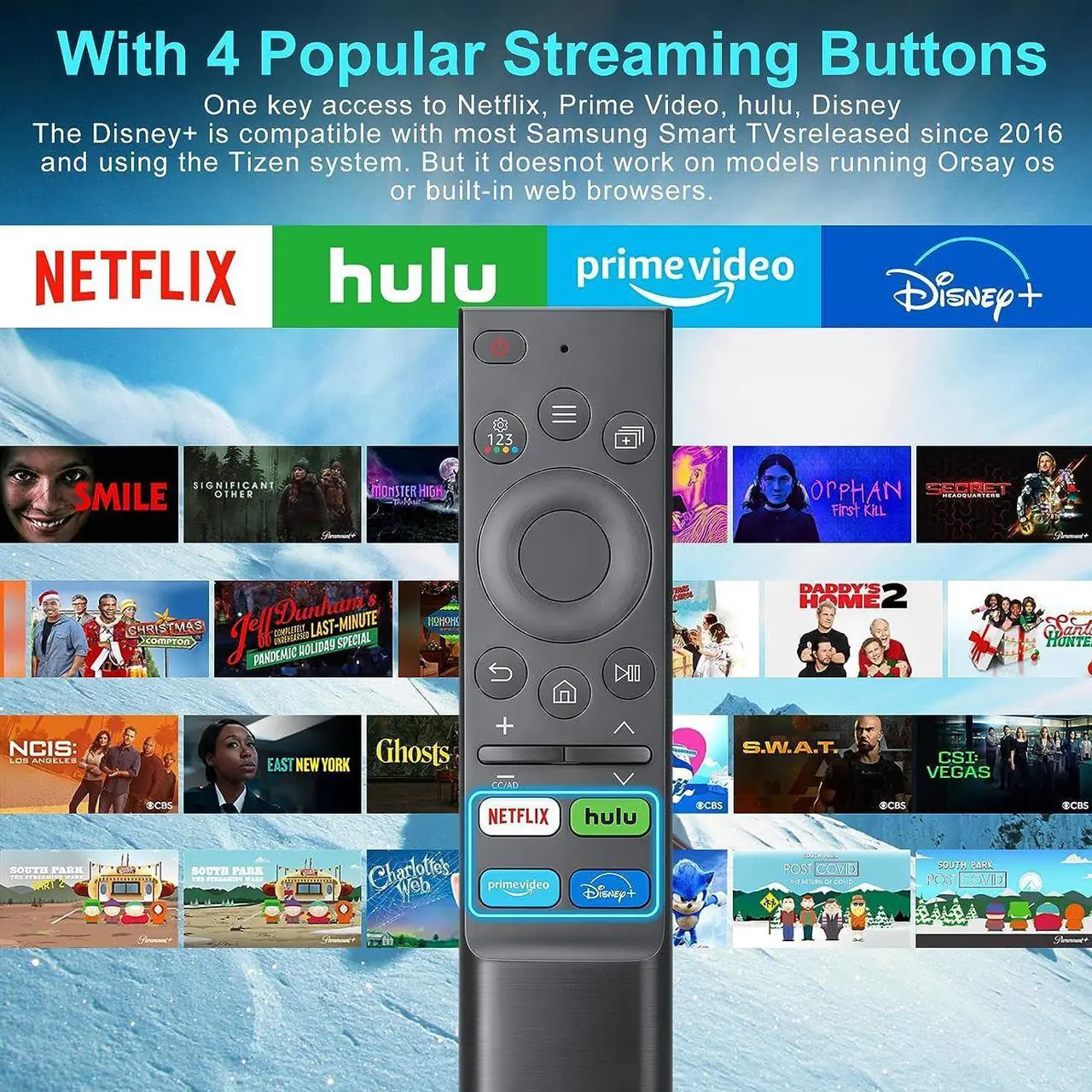 Alt view image 2 of 7 - Universal Replacement Remote for Samsung-TV-Remote, Compatible All Samsung Frame Serif Crystal UHD Neo QLED OLED 4K 8K Smart TVs Monitors G65B G7 G70B G85SB M70B M8 S55BG97