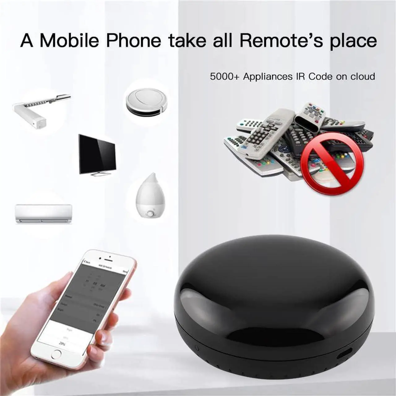 Alt view image 4 of 6 - MOES WiFi Smart IR Remote Controller Smart Home Infrared Universal Remote Blaster,One for All Control AC TV DVD CD AUD SAT etc,Compatible with Alexa and Google Assistant,No Hub Required