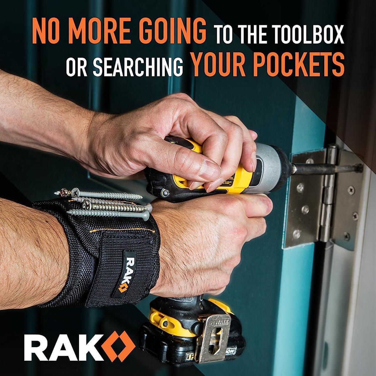 Alt view image 2 of 7 - RAK Magnetic Wristband for Holding Screws, Nails and Drill Bits - Birthday Gifts for Men - Made from Premium Ballistic Nylon with Lightweight Powerful Magnets - Cool Gadget Gifts for men