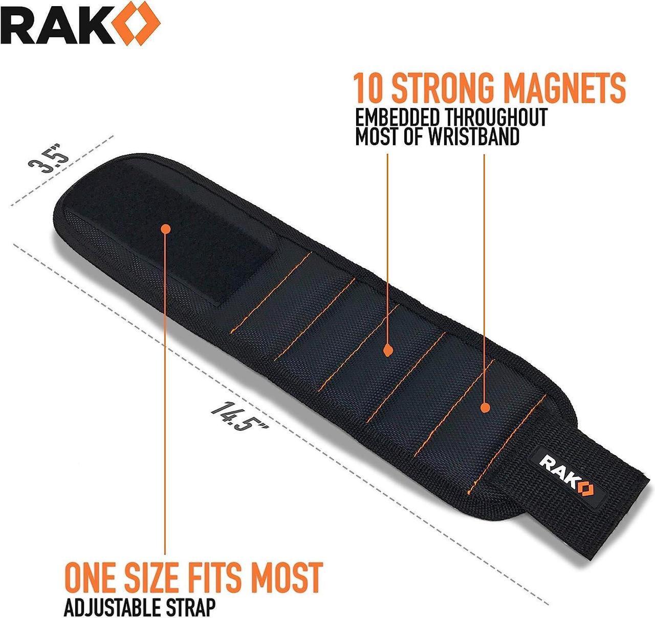 Alt view image 4 of 7 - RAK Magnetic Wristband for Holding Screws, Nails and Drill Bits - Birthday Gifts for Men - Made from Premium Ballistic Nylon with Lightweight Powerful Magnets - Cool Gadget Gifts for men