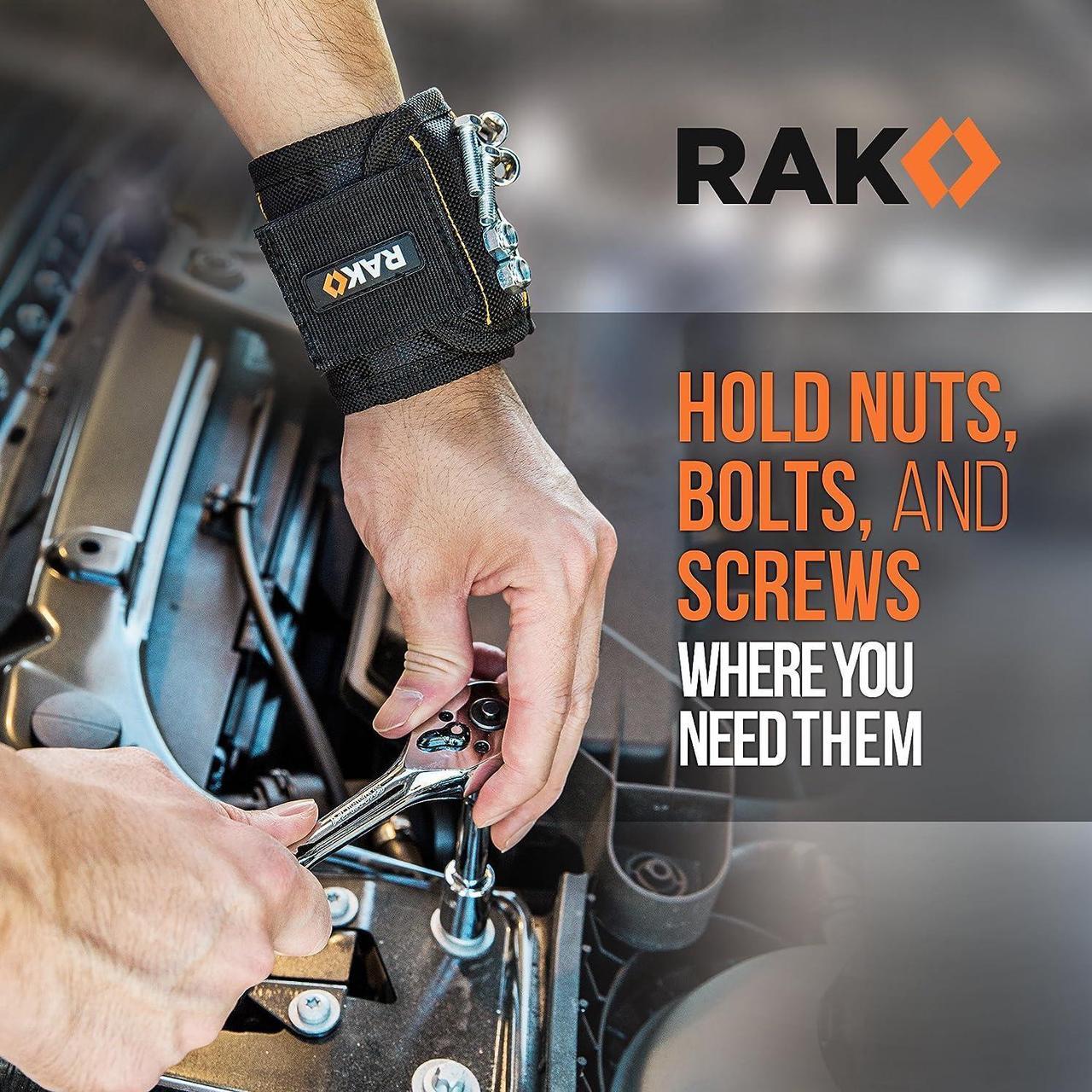 Alt view image 7 of 7 - RAK Magnetic Wristband for Holding Screws, Nails and Drill Bits - Birthday Gifts for Men - Made from Premium Ballistic Nylon with Lightweight Powerful Magnets - Cool Gadget Gifts for men