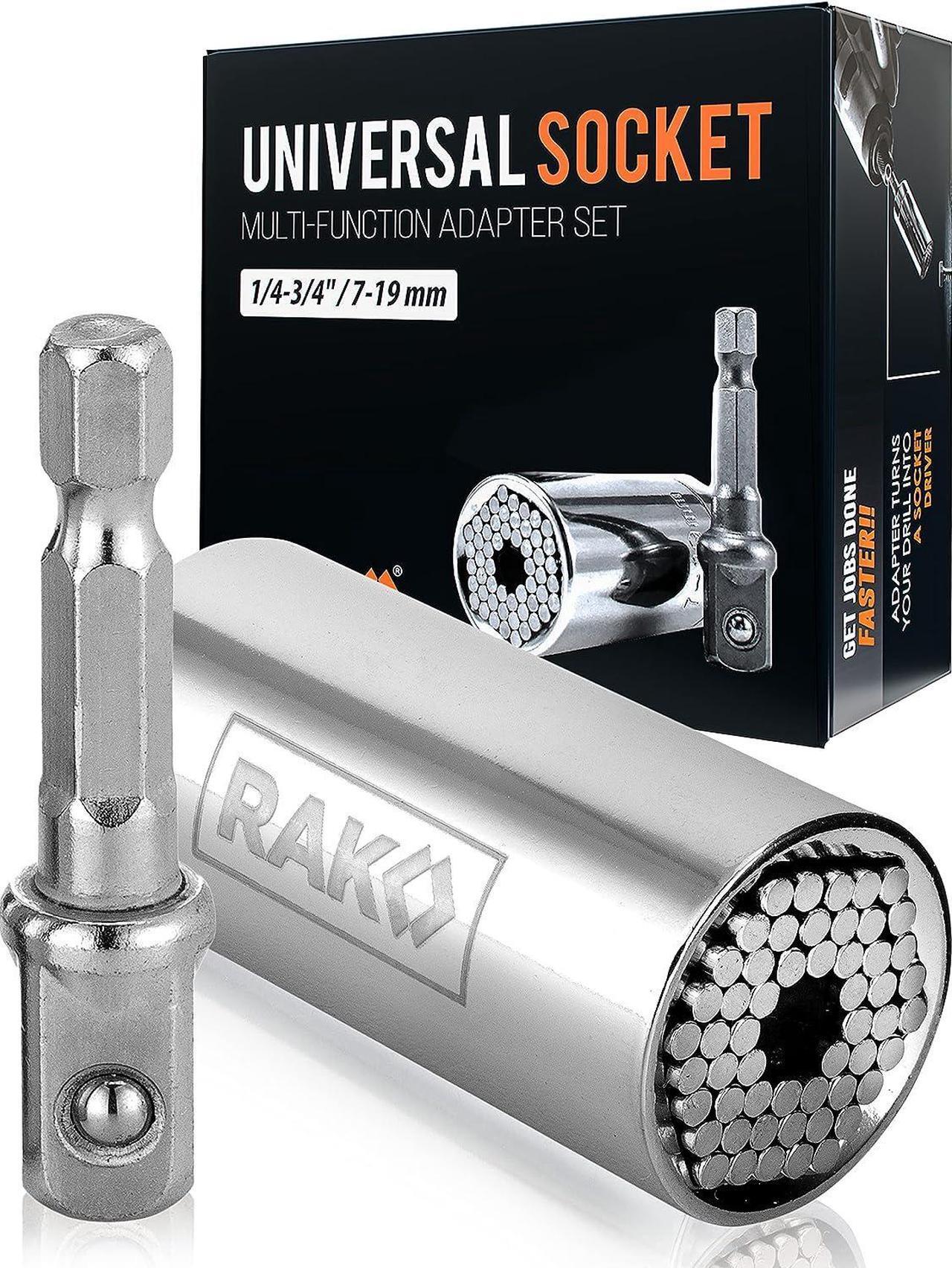 Main image of Father's Day Gift for Dad RAK Universal Socket Tool - Super Socket Gifts for Him - Adjustable Grip Socket Adapter Set for Husband, Mechanic, Handyman, Tools for Men,women