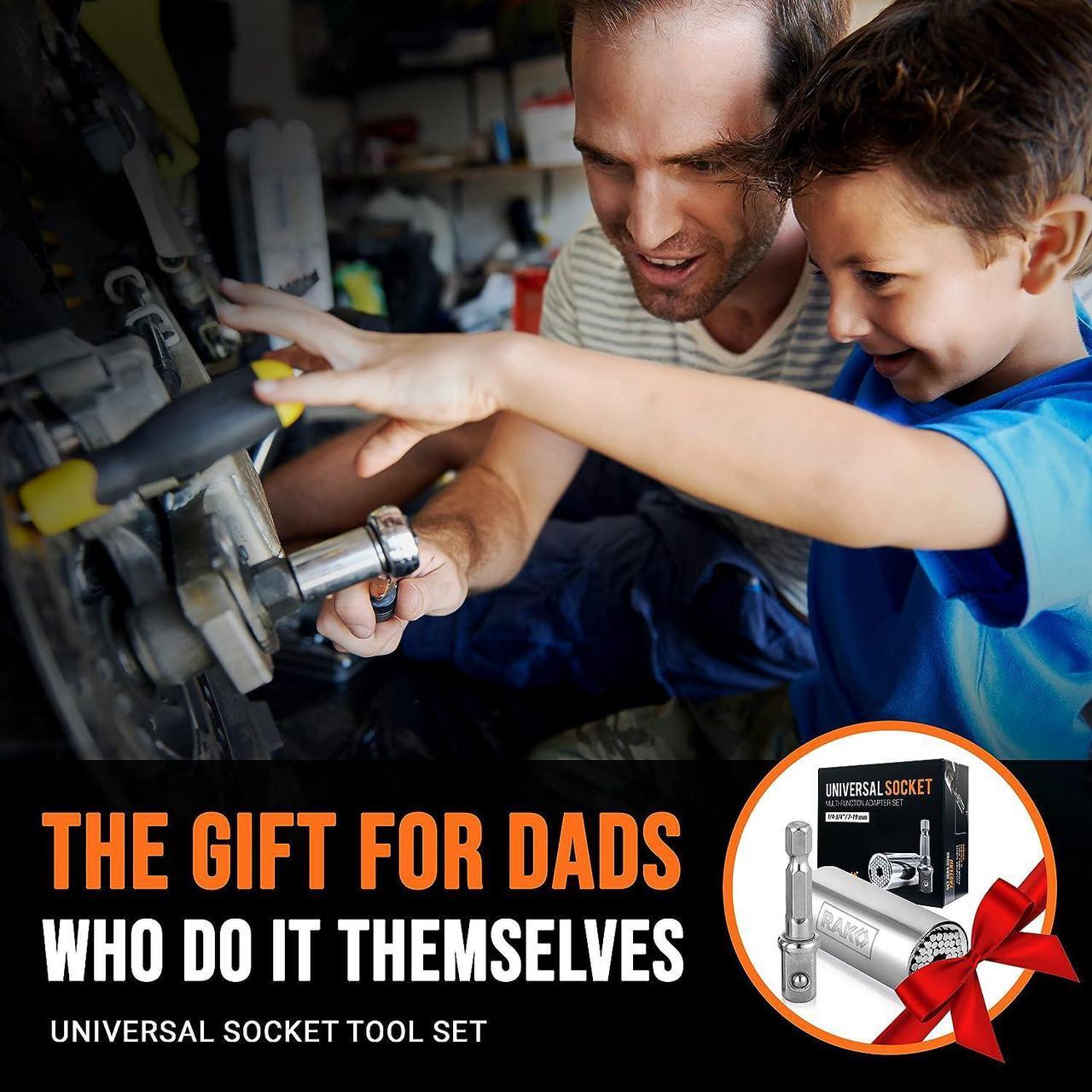 Alt view image 3 of 7 - Father's Day Gift for Dad RAK Universal Socket Tool - Super Socket Gifts for Him - Adjustable Grip Socket Adapter Set for Husband, Mechanic, Handyman, Tools for Men,women