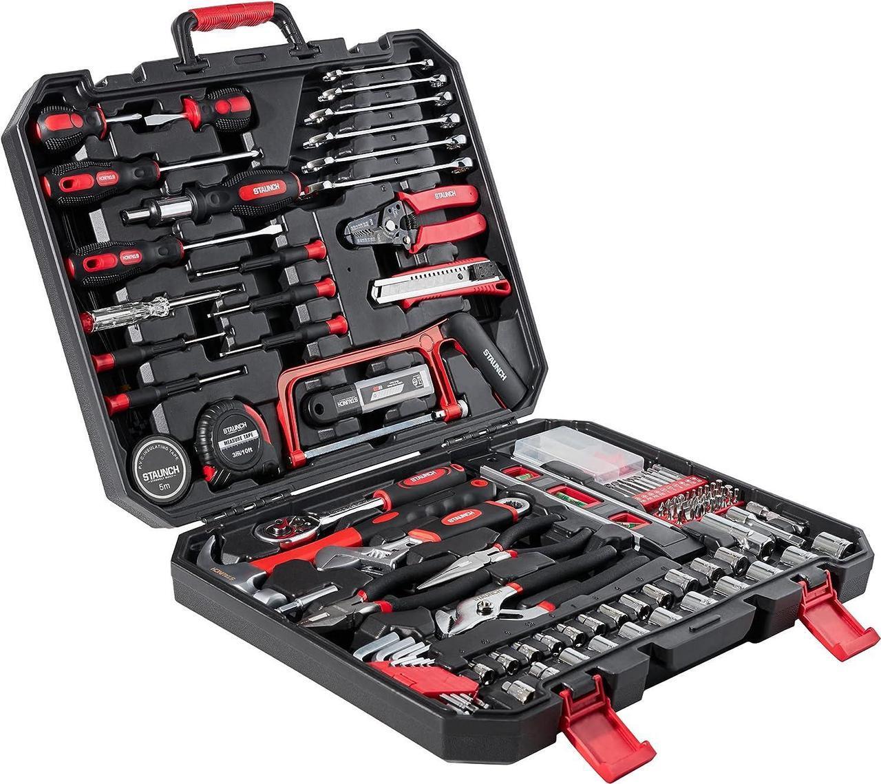 Main image of Tool Kit | Staunch 200 Piece Home and Office Tool Set | Complete Starter Tool Kit Set & Organiser Tool Box With Tools Included | General Household Tool Kits For Home With DIY Tools In Tool Case