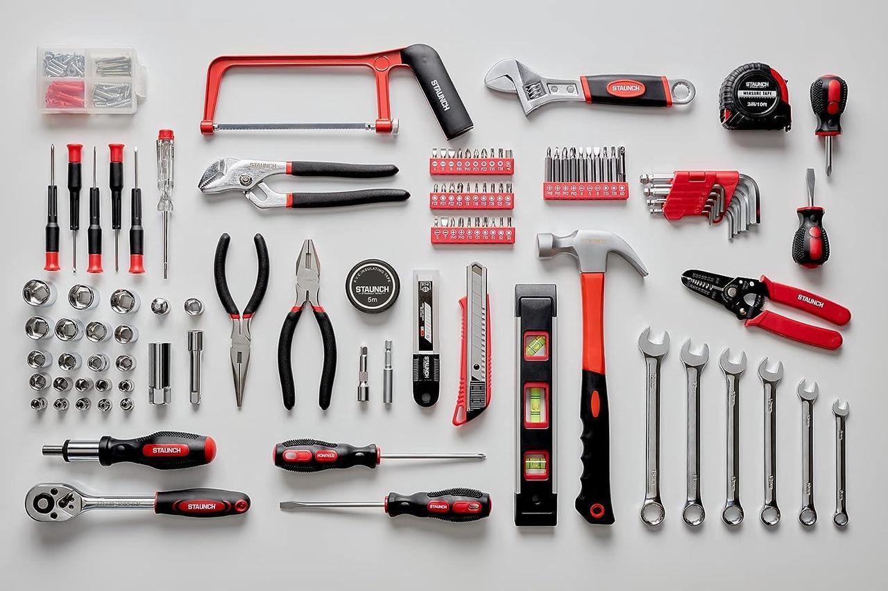 Alt view image 4 of 7 - Tool Kit | Staunch 200 Piece Home and Office Tool Set | Complete Starter Tool Kit Set & Organiser Tool Box With Tools Included | General Household Tool Kits For Home With DIY Tools In Tool Case