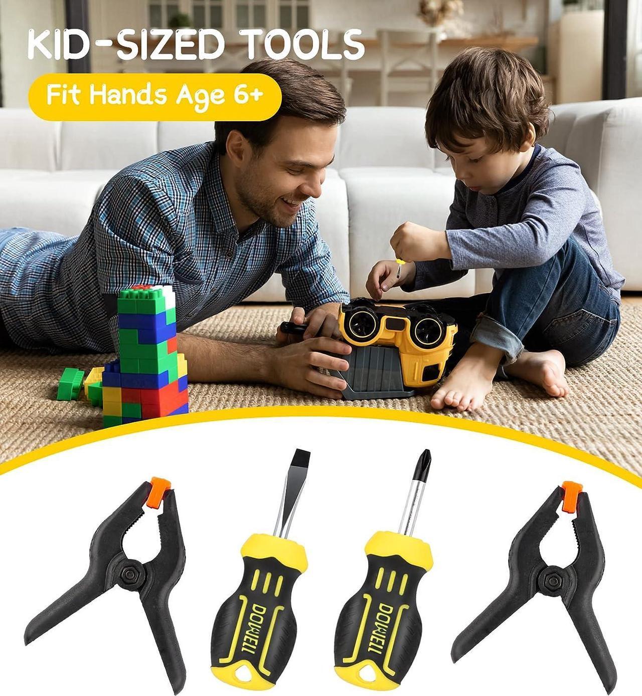 Alt view image 4 of 7 - DOWELL Kids Tool Set with Tool Bag including Real Metal Hand Tools for Boys& Girls, Children&Junior Learning Tool Kit for Home DIY, Age 8+