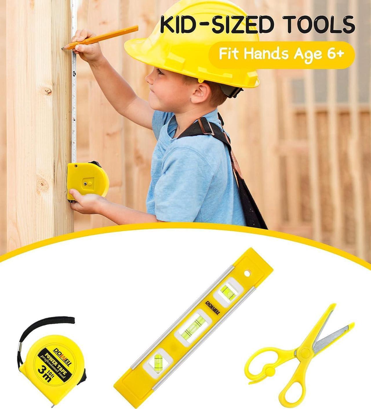 Alt view image 5 of 7 - DOWELL Kids Tool Set with Tool Bag including Real Metal Hand Tools for Boys& Girls, Children&Junior Learning Tool Kit for Home DIY, Age 8+