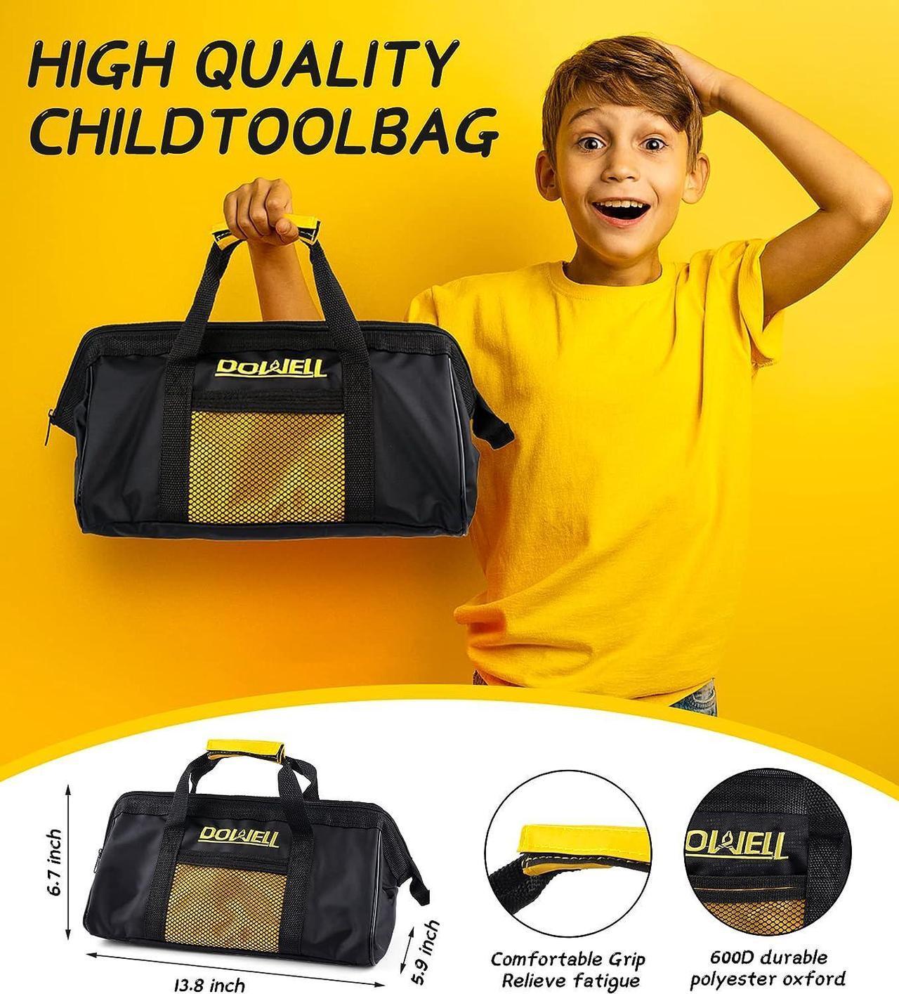 Alt view image 6 of 7 - DOWELL Kids Tool Set with Tool Bag including Real Metal Hand Tools for Boys& Girls, Children&Junior Learning Tool Kit for Home DIY, Age 8+