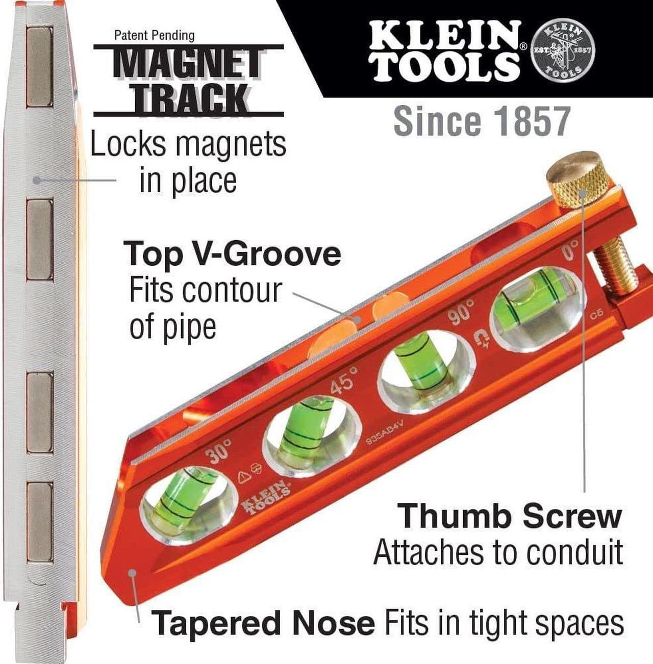 Alt view image 3 of 7 - Klein Tools 80073 Reaming Driver Kit with Conduit Reamer, Conduit-Fitting and Reaming Screwdriver and Magnetic Level, 3-Piece