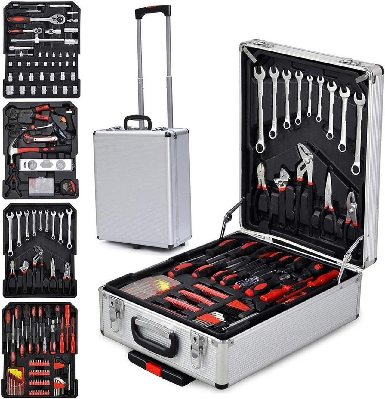 Main image of Winado 799pcs Aluminum Trolley Case Tool Set, Complete Tool Box Set with Rolling Tool Box, Household Hand Tools Kit Portable