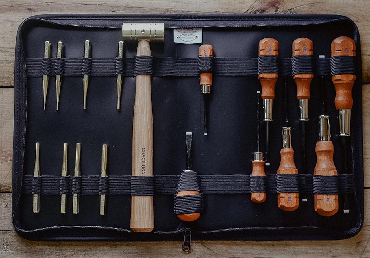 Alt view image 2 of 6 - GRACE USA Gun Care Tool Set In Nukaf Case, Tools for Gunsmiths, Includes Screwdrivers, Brass Punches and 17 Tool Set, Made in USA