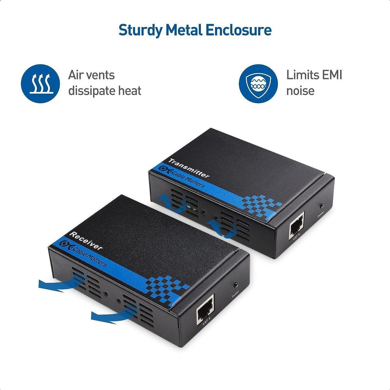 Alt view image 5 of 7 - Cable Matters Wall Mount HDMI Extender (HDMI Over Ethernet Cable) with TCP/IP Support for 1-to-Many Setup - Up to 300 Feet