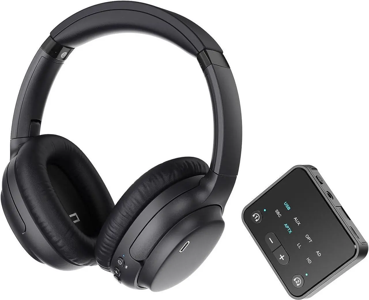 Main image of Soundodo Bluetooth TV headphones,Wireless Headphones for Tv with Bluetooth 5.3 Transmitter,50H Playtime,wireless headphones set for tv watching with Dual Link,Optical,RCA,AUX,No Delay,165ft Long Range