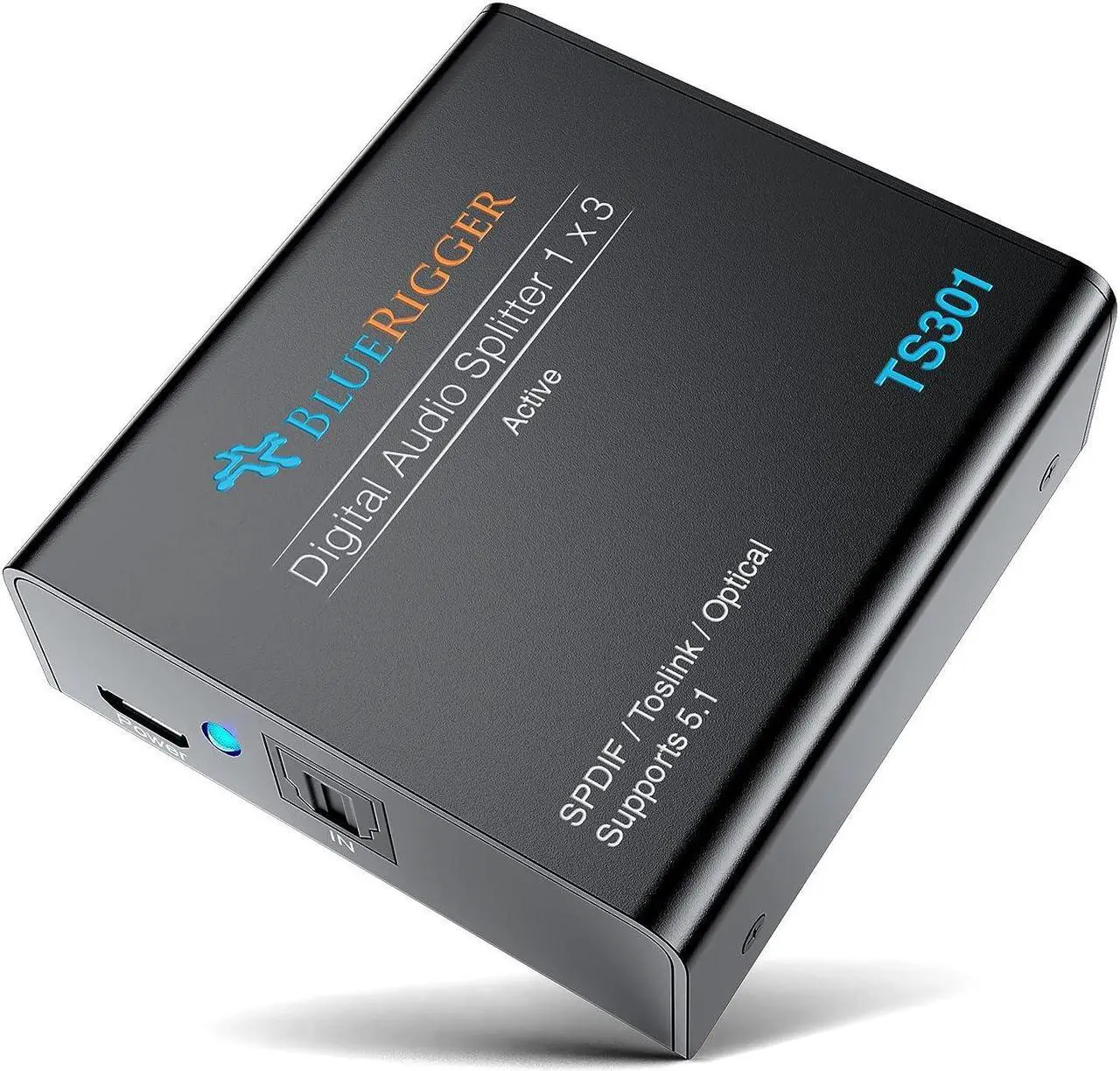 Main image of BlueRigger Digital Optical Audio Splitter 1x3 (Active Toslink Splitter 1 in 3 Out, SPDIF, Fiber Optic Audio Adapter) - for Home Theatre, Xbox, PS5/ PS4, DVD, CD Player, Receiver, HDTV