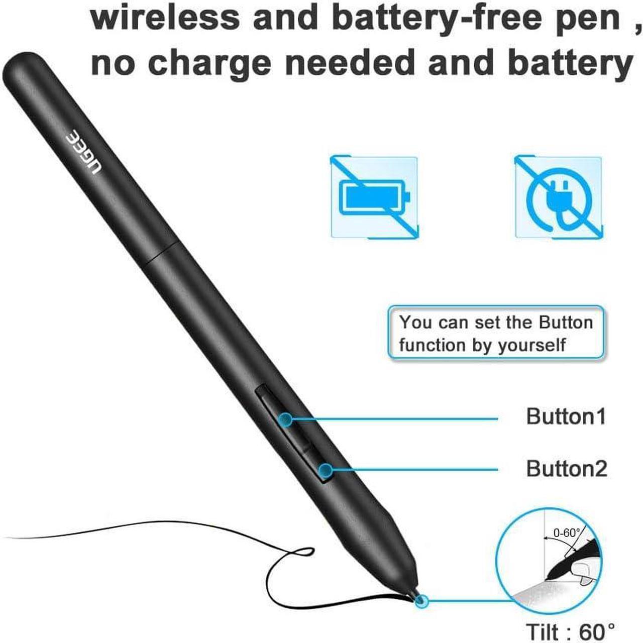 Alt view image 3 of 7 - UGEE Graphics Drawing Tablet, M708 V2 10x6 Inch Ultra Thin Large Graphics Drawing Tablets Art Pad with 8 Hot Keys 8192 Level Battery-Free Stylus for Win/Mac/Android, Creation Sketch, Online Teaching
